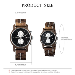 BOBOBIRD Wooden Men's Watch Top New Japanese Miyota Sports Chronograph Calendar Wristwatch Engraved Gift Box Relogio Masculino - comprar online