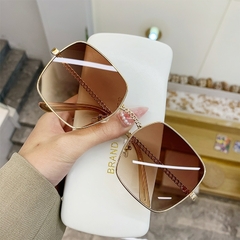 #108 - 2022 New Fashion Classic Oversize Sunglasses Women Brand Designer Metal Big Frame Luxury Shades Sun Glasses Eyewear Gafas UV400 - Petiscas da Shopee