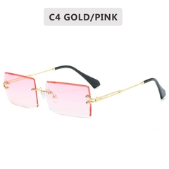 #110 - 2022 Retro Sunglasses Women Brand Designer Fashion Rimless Gradient Sun Glasses Shades Cutting Lens Ladies Frameless Eyeglasses