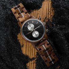 BOBOBIRD Wooden Men's Watch Top New Japanese Miyota Sports Chronograph Calendar Wristwatch Engraved Gift Box Relogio Masculino - comprar online