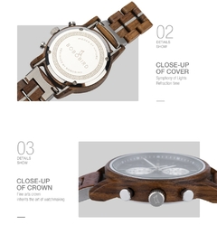 BOBOBIRD Wooden Men's Watch Top New Japanese Miyota Sports Chronograph Calendar Wristwatch Engraved Gift Box Relogio Masculino