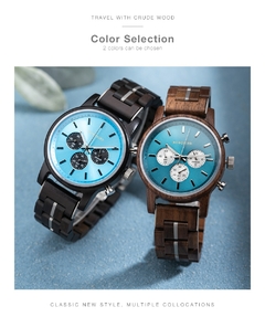 BOBOBIRD Wooden Men's Watch Top New Japanese Miyota Sports Chronograph Calendar Wristwatch Engraved Gift Box Relogio Masculino - Petiscas da Shopee