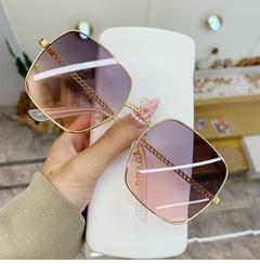 #108 - 2022 New Fashion Classic Oversize Sunglasses Women Brand Designer Metal Big Frame Luxury Shades Sun Glasses Eyewear Gafas UV400 - comprar online