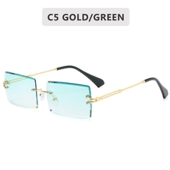 #110 - 2022 Retro Sunglasses Women Brand Designer Fashion Rimless Gradient Sun Glasses Shades Cutting Lens Ladies Frameless Eyeglasses - comprar online