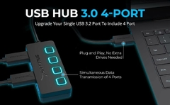 Sabrent Apagadores de Potencia Individuales y LED, Sabrent 4-Port USB 3.0, 4-Port USB 3.0 Hub - tienda en línea