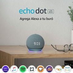 Echo Dot (4ta Gen) - Bocina inteligente con reloj y Alexa - Azul - comprar en línea