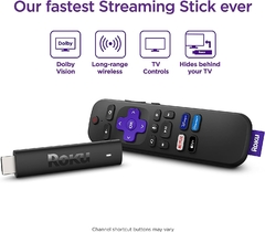 ROKU Streaming Stick 4K | Dispositivo de transmisión 4K/HDR/Dolby Vision con Control Remoto de Voz y Controles de TV - tienda en línea