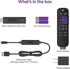 ROKU Streaming Stick 4K | Dispositivo de transmisión 4K/HDR/Dolby Vision con Control Remoto de Voz y Controles de TV - comprar en línea