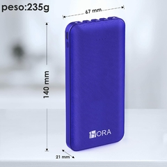 1 Hora Power Bank GAR148 10000 mah Ultra Slim de Bateria Portatil con 4 Cables Incorporados Azul - comprar en línea