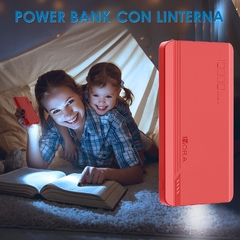 Imagen de Power Bank 1 Hora 10000 mAh Ultra Slim CON Lámpara incorporada Carga Rápida Roja