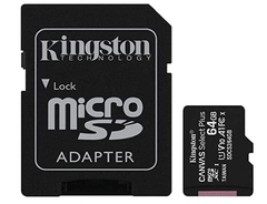 Kingston MicroSDXC Select Plus 64GB (Con Adaptador a SD) Clase 10, UHS-I, U1, V10 Lectura: 100MB/s (SDCS2/64GB) - comprar en línea