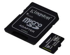 Kingston MicroSDXC Select Plus 128GB (Con Adaptador a SD) Clase 10, UHS-I, U1, V10 Lectura: 100MB/s (SDCS2/128GB) - wildraptor videojuegos