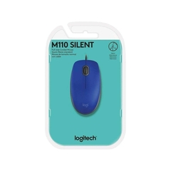 Logitech Mouse M110 Silent Azul Alámbrico