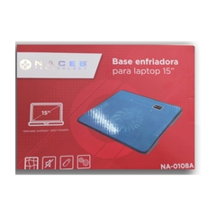 Naceb Base Enfriadora NA-0108 para Laptop 15", con 1 Ventilador de 1200RPM, Azul