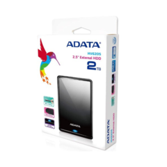 Disco Duro Portátil ADATA SLIM HV620S de 2 TB, USB 3.1. Color Negro.