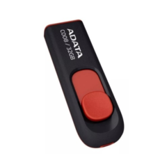 ADATA 32 GB Memoria Flash USB 2.0 Deslizable (Modelo C008) NEGRA CON ROJO Y BLANCA CON AZUL - wildraptor videojuegos