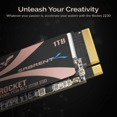 Sabrent Rocket 2230 NVMe 4.0 1TB PCIe 4.0 M.2 2230 SSD [SB-2130-1TB] - comprar en línea