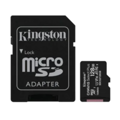 Kingston MicroSDXC Select Plus 128GB (Con Adaptador a SD) Clase 10, UHS-I, U1, V10 Lectura: 100MB/s (SDCS2/128GB) - comprar en línea