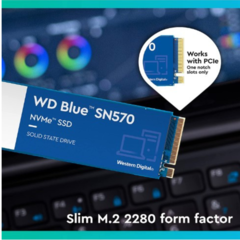 Western Digital 2TB WD Blue SN570 NVMe Unidad Interna de Estado sólido SSD - Gen3 x4 PCIe 8Gb/s, M.2 2280, hasta 3.500 MB/s - WDS200T3B0C - tienda en línea