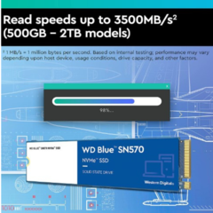 Western Digital 2TB WD Blue SN570 NVMe Unidad Interna de Estado sólido SSD - Gen3 x4 PCIe 8Gb/s, M.2 2280, hasta 3.500 MB/s - WDS200T3B0C - wildraptor videojuegos