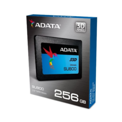 Unidad de Estado Solido ADATA SSD SU800 256 GB 3D NAND, SATA III, 2.5",TLC, 560 MB/s de lectura y 520 MB/s de escritura