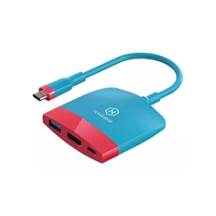 Hagibis-Base de TV para Nintendo Switch, estación de acoplamiento portátil USB C azul con rojo