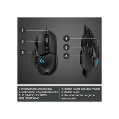 Logitech Mouse Gaming alámbrico G502 Hero en internet