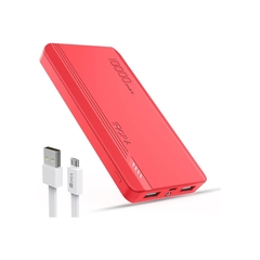 Power Bank 1 Hora 10000 mAh Ultra Slim CON Lámpara incorporada Carga Rápida Roja