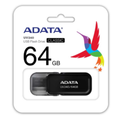 Memoria USB Adata UV240, 64GB, USB 2.0, Negro