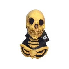 Mascara De Latex Esqueleto Amarillo Con Cuello