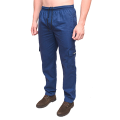 calça brim algodão sarja cargo bolso nova7 elástico cordão azul preta cinza