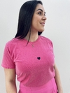 T-shirt estonada Rosa coração