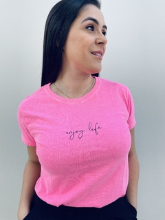 T-shirt estonada Rosa Neon