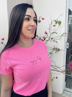 T-shirt estonada Rosa Neon - comprar online