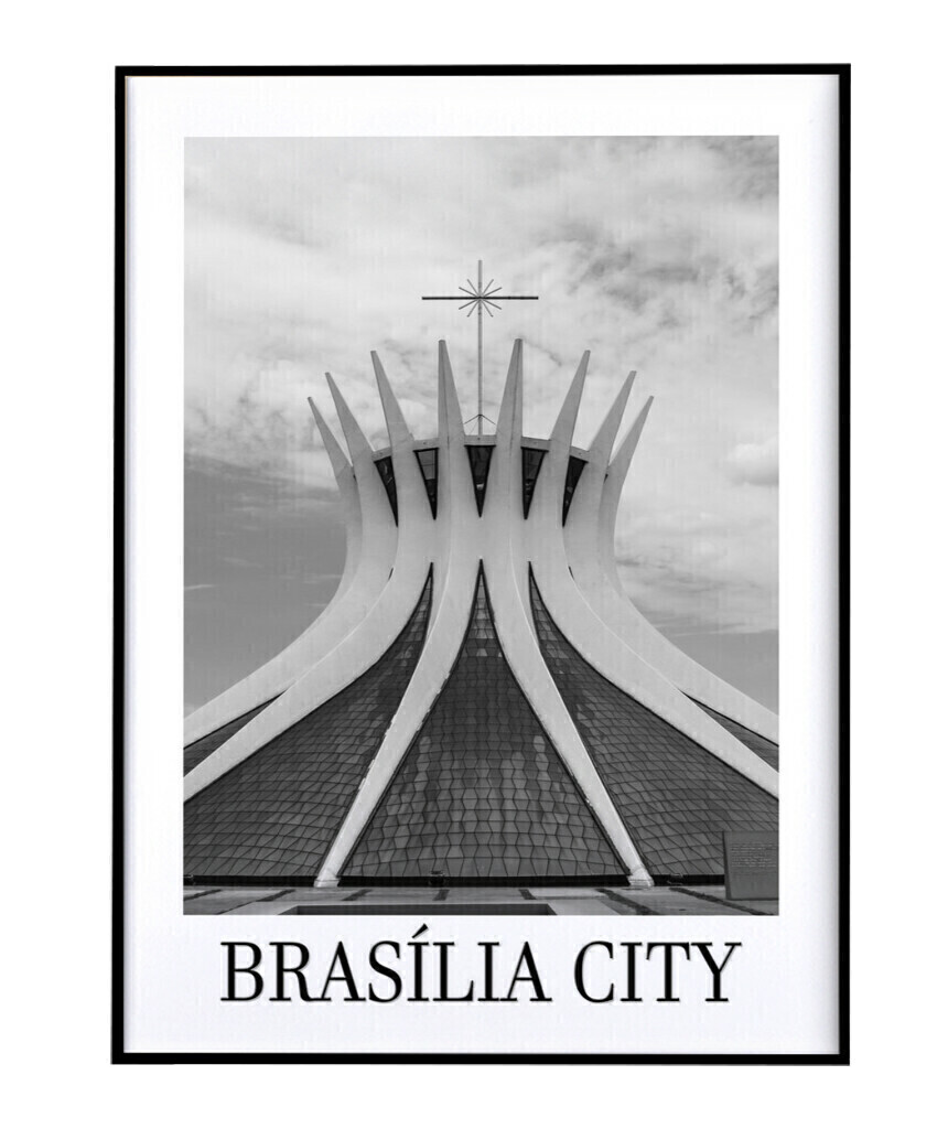 Brasilia Print Black and White No 2, Brasília Wall Art, Brasília