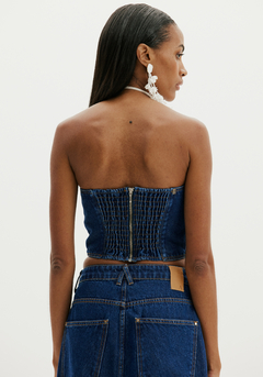 Top Jeans Corset Cropped na internet