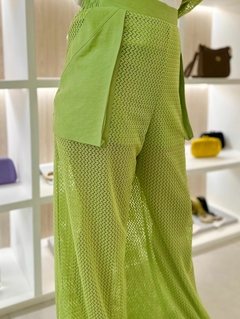 Imagem do Conjunto Calça Crochê com bolsos com Jaqueta recortes Mix crochê