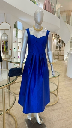 Vestido Top Recortes Marcados Azul