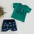 Conjunto Camiseta Est. Interativa "Cool Dino" e Bermuda Saruel