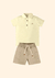 Conjunto Camisa Bata Tricoline Resort / Bermuda Sarja Peletizada Com Elastano