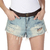 SHORTS JEANS CÓS DE COURO, TAM 38