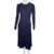 VESTIDO MIDI TRICOT AZUL MARINHO, TAM P