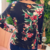 BLUSA PRETA FLORAL MANGAS LONGAS, TAM M na internet