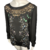 BLUSA PRETA ESTAMPADA ACETINADA, TAM M - comprar online