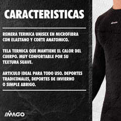 Remera Termica Negra Adultos - Imago - Hockey Center