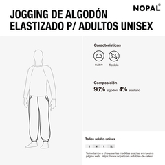 Pantalón de Jogging Unisex de Algodón Negro - Nopal - comprar online