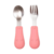 Kit Talheres Cabo em Silicone Rosa - Buba