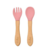 Kit Talheres em Silicone e Bambu Rosa- Buba