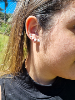 Brinco Feminino Earcuff Estrelas Folheado a Prata 925 - comprar online