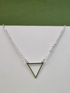 Colar Feminino Triângulo Vazado Folheado a Prata 925